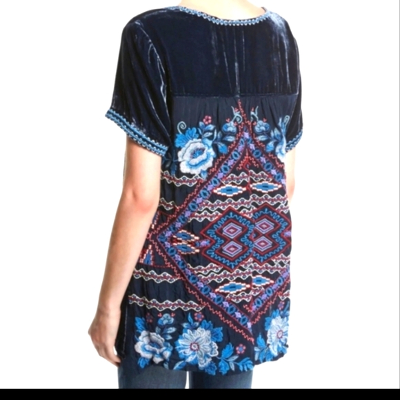 Johnny Was Tops - Johnny Was Dexter Velvet Entries Tunic  XS